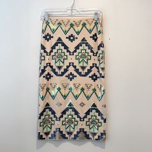Sequined pencil skirt